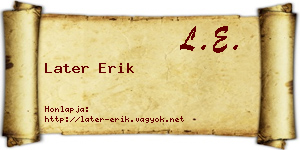Later Erik névjegykártya